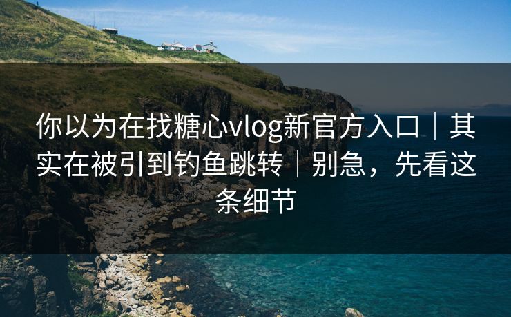 你以为在找糖心vlog新官方入口|其实在被引到钓鱼跳转|别急,先看这条细节